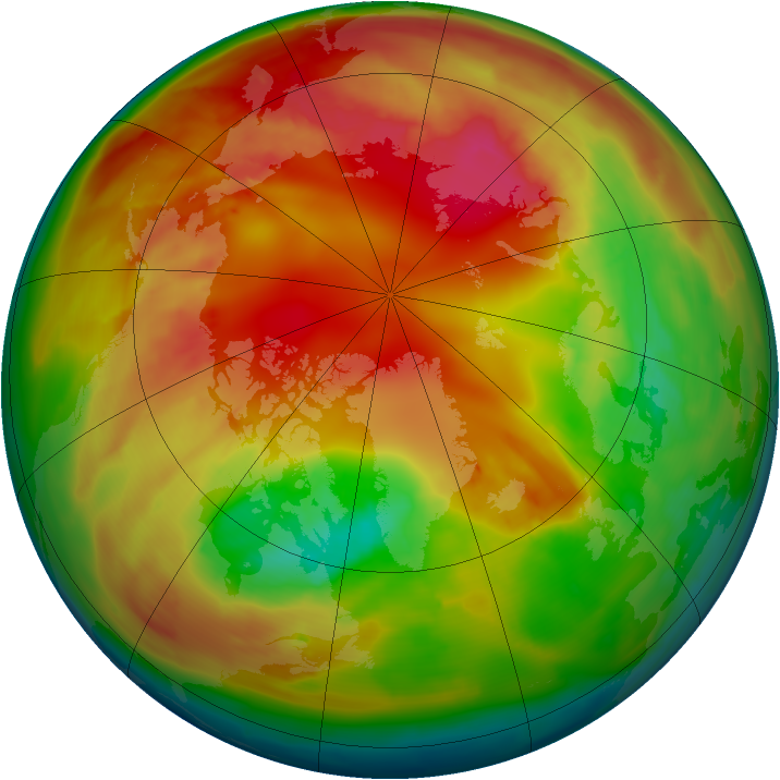 Arctic ozone map for 15 February 2010